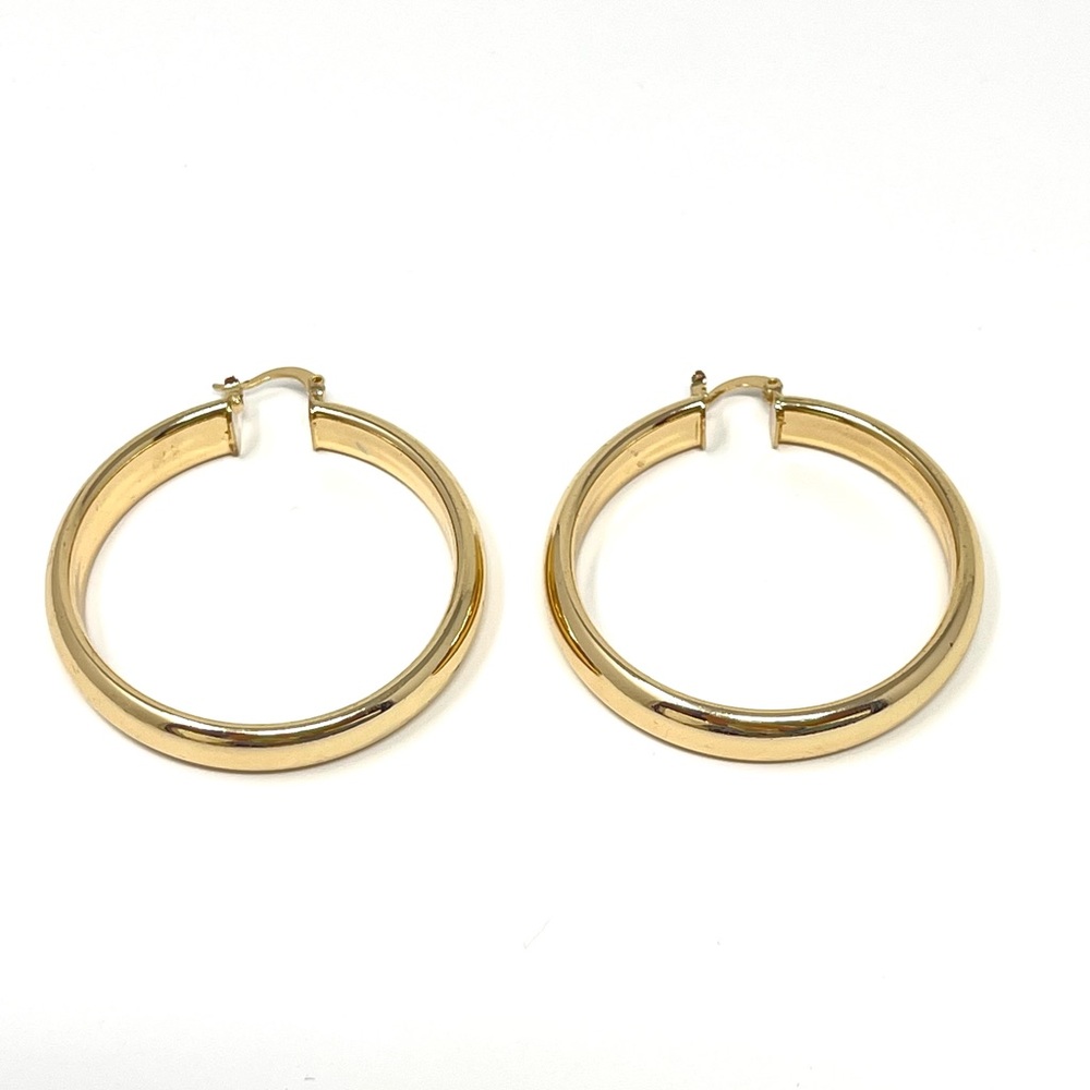 New Anthropologie Gold Hoop Earrings - Picture 2 of 4